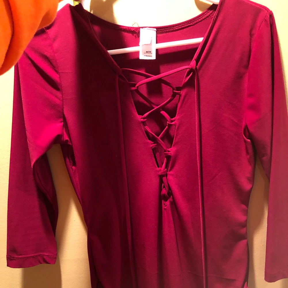 Burgundy body suit